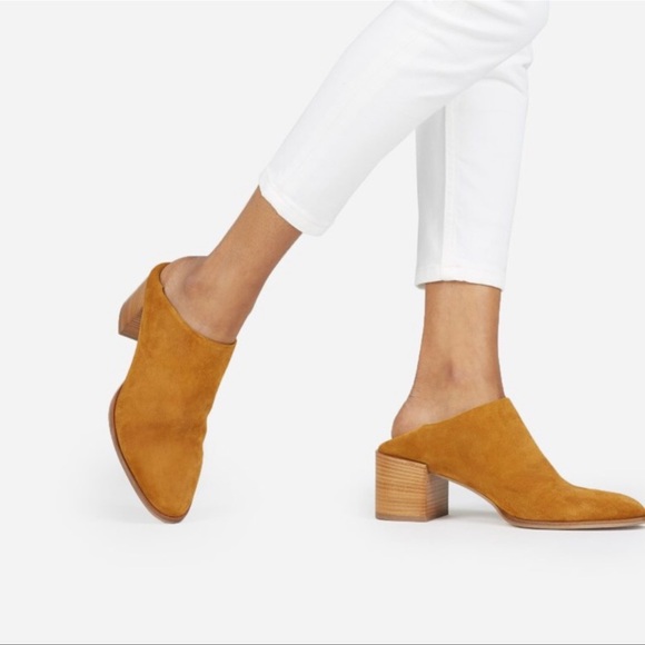 Everlane Shoes - Everlane Suede Heel Mule in Mustard